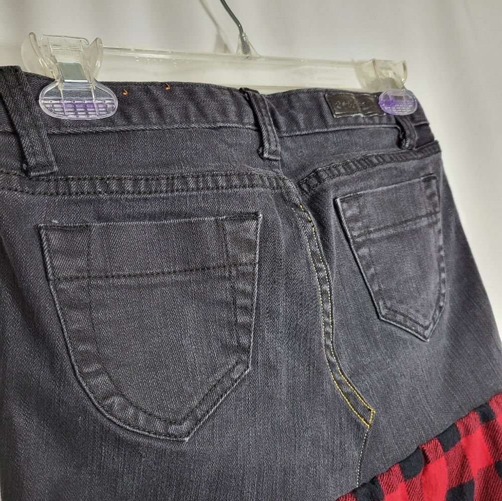 Mudd black jean skirt with flannel black red bottom juniors 1 #736 - Picture 4 of 5